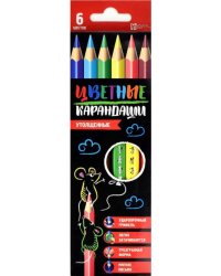 Карандаши цветные Мышки, трехгранные, утолщенные, 6 цветов