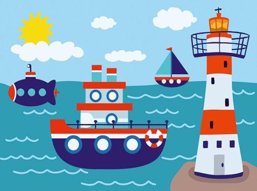 Картина по номерам. Морской флот