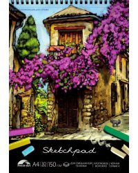 Альбом для пастели Город в цвету, 30 листов, А4, черный блок