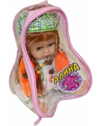 Кукла муз. Алина в косынке в рюкзачке 5065/Д19320