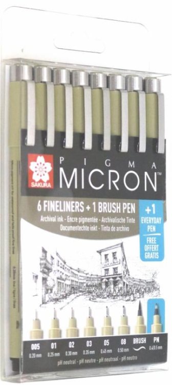 Набор капиллярных ручек Pigma Micron, 8 штук