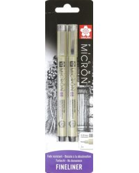 Набор капиллярных ручек Pigma Micron, 2 штуки, черный