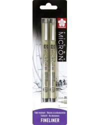 Набор капиллярных ручек Pigma Micron, 2 штуки, черный