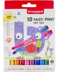 Фломастеры Bruynzeel Kids Multipoint, 10 цветов