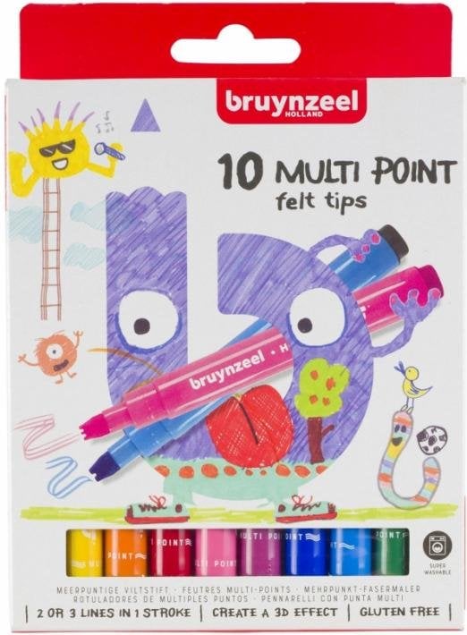 Фломастеры Bruynzeel Kids Multipoint, 10 цветов