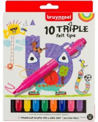 Фломастеры трехгранные Bruynzeel Kids, 10 цветов