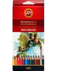 Карандаши цветные акварельные Mondeluz Fruit. Натюрморт, 24 цвета