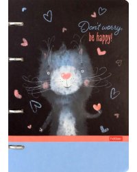 Тетрадь на кольцах. Be happy, 80 листов, клетка