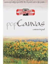 Бумага для акриловых и масляных красок Pop Canvas, А4, 10 листов