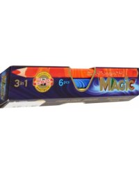 Карандаши многоцветные Jumbo Magic 3408, 6 штук, 3 оттенка