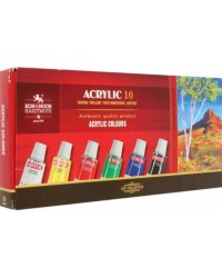 Краски акриловые художественные в тюбиках, 10 цветов