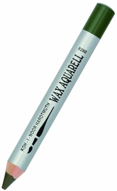 Карандаш восковой акварельный Wax aquarell 8280/27, оливковый темный