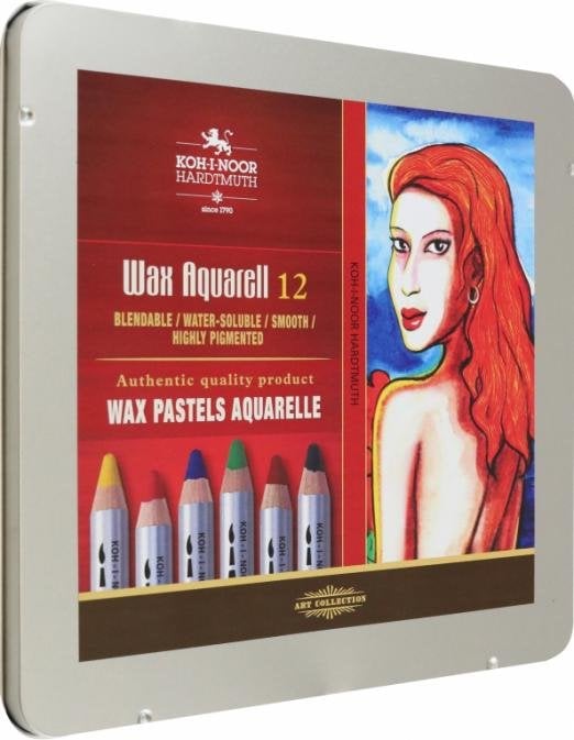 Карандаши восковые акварельные Wax aquarell 8282, 12 цветов