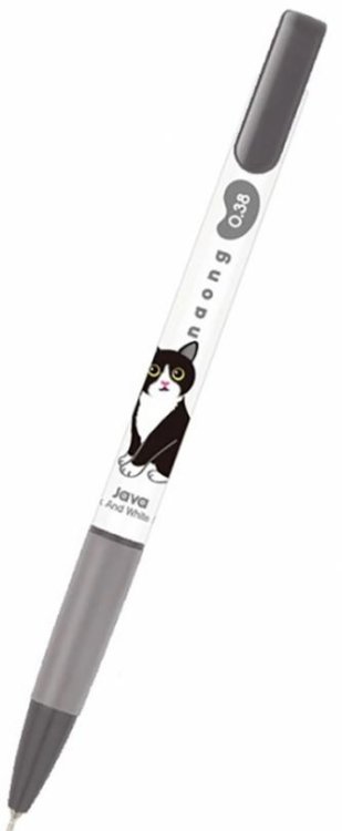 Ручка шариковая автоматическая Naong Black-White Manx, черная
