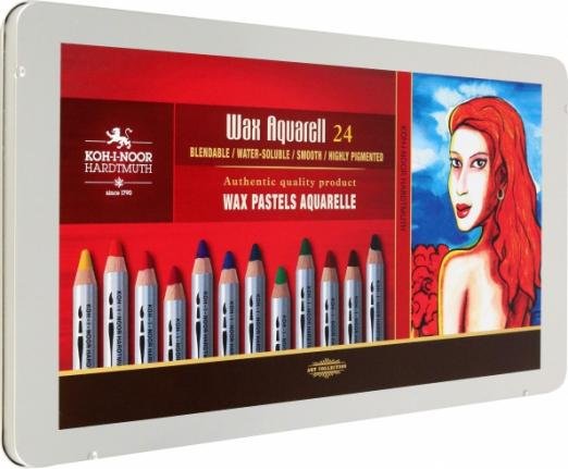 Карандаши восковые акварельные Wax aquarell 8284, 24 цвета