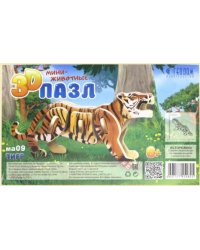 Тигр. 3D пазл деревянный для детей