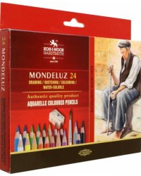Карандаши акварельные Mondeluz Old Man 3711, 24 цвета, с кисточками и точилкой