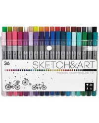 Набор скетч маркеров Sketch&amp;Art, двусторонние, 36 цветов