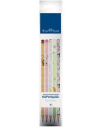 Набор из 5 чернографитовых карандашей HappyGraphix, НВ