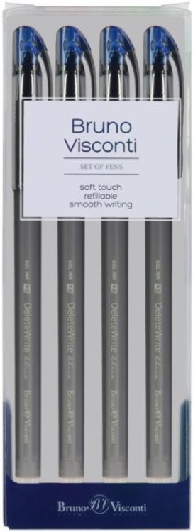 Обложка книги «Набор из 4 ручек со стираемыми чернилами DeleteWrite. Ice, 0.5 мм, синий»