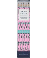 Набор из 5 чернографитовых карандашей Happy Graphix. Pink dream, НВ