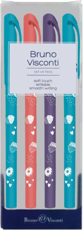 Обложка книги «Набор из 4 ручек со стираемыми чернилами DeleteWrite. My Sweet. Пончики, 0.5 мм, синий»
