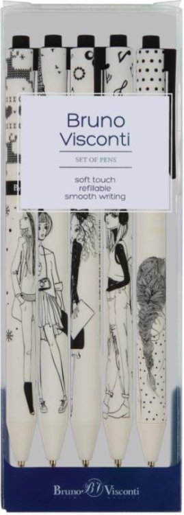 Обложка книги «Набор из 5 шариковых ручек ArtClick. Mix Three, 0.5 мм, синий»