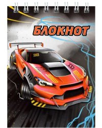 Блокнот на гребне. Красный спорткар, 40 листов, А7