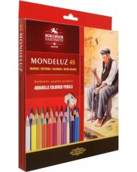 Карандаши акварельные Mondeluz Old Man 3713, 48 цветов, с кисточками и точилкой