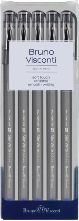 Обложка книги «Набор из 5 шариковых ручек SlimWrite, 0.5 мм, синий»