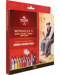 Карандаши акварельные Mondeluz Old Man 3712, 36 цветов, с кисточками и точилкой