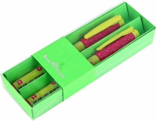 Обложка книги «Набор из 2 синих шариковых ручек FreshWrite. Летние цветы, 0.7 мм»