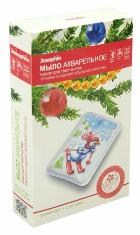 Мыло акварельное. Снеговик