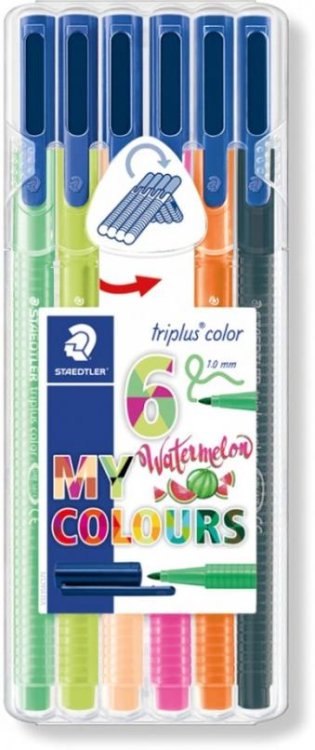 Фломастеры Triplus Color 1 мм, 6 цветов Арбуза