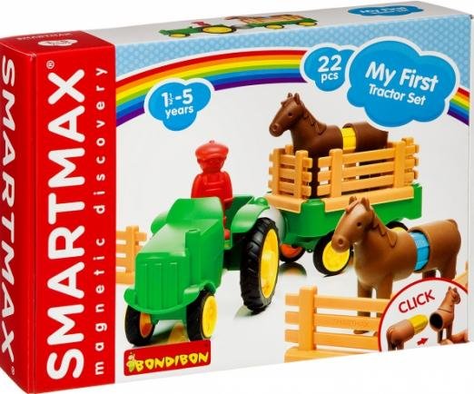 Обложка книги «Магнитный конструктор SmartMax. Мой первый набор с трактором, 22 детали»