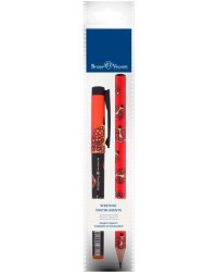 Ручка шариковая FreshWrite, синяя и карандаш чернографитный HappyGraphix Jumbo. Гранат, 4B