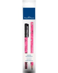 Ручка шариковая FunWrite, синяя и карандаш чернографитный HappyGraphix Jumbo. Париж, 4B