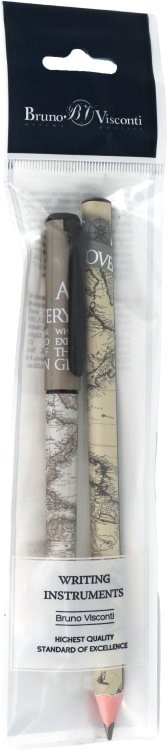 Ручка шариковая PrimeWrite, синяя и карандаш чернографитный HappyGraphix Jumbo. Америка, 4B