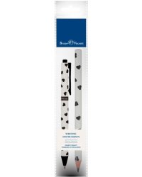 Ручка шариковая автоматическая ArtClick, синяя и карандаш HappyGraphix Jumbo. Сердечки, 4B