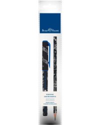 Ручка шариковая PrimeWrite, синяя и карандаш чернографитный ArtGraphix. Blueprint. Самолет, HB