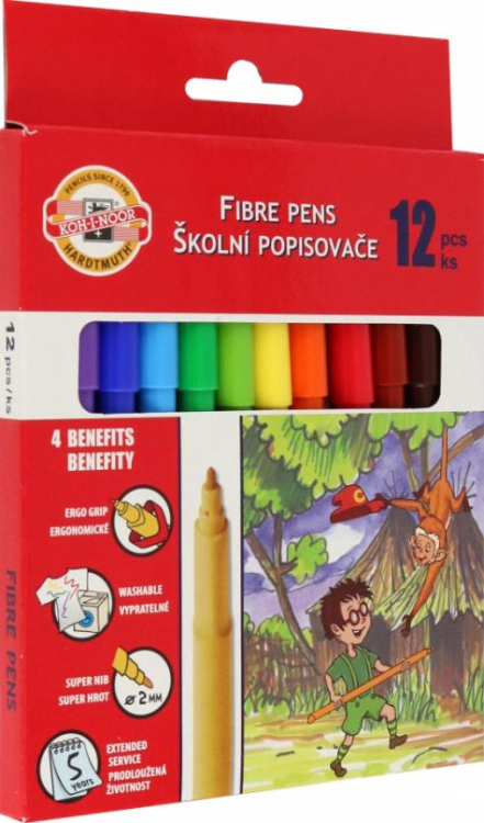 Фломастеры Zoo, 12 цветов, смываемые