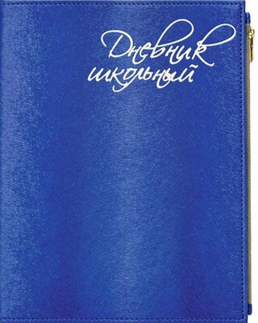 Дневник школьный, А5, 48 листов, искусственная кожа, синий