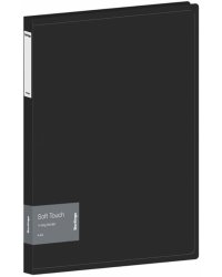 Папка на 4-х кольцах Soft Touch, черная, А4