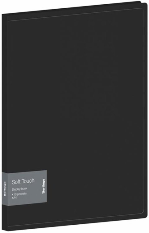 Папка с 10 вкладышами Soft Touch, черная