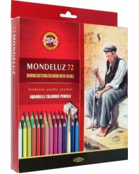 Карандаши акварельные Mondeluz Old Man, 72 цвета, с кистью и точилкой