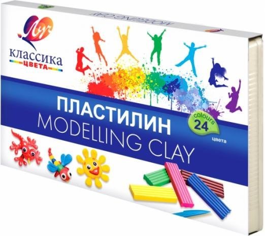 Пластилин более 10 цветов Пластилин Классика, 24 цвета