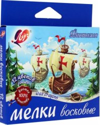 Мелки восковые Фантазия, 12 цветов, круглые