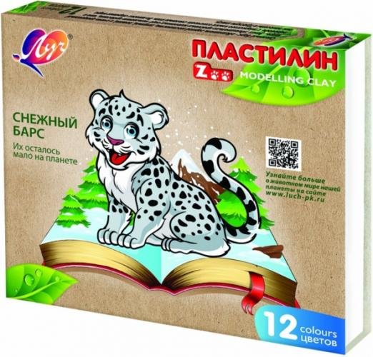 Пластилин более 10 цветов Пластилин Zoo, 12 цветов
