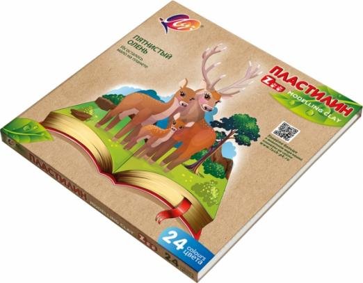 Пластилин более 10 цветов Пластилин Zoo, 24 цвета