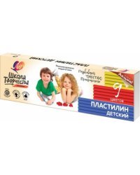 Пластилин Школа творчества, 9 цветов, со стеком